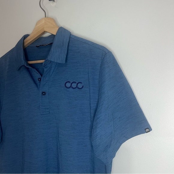 Travis Matthew “Cerveza” Heathered Blue Golf Polo Medium - Picture 2 of 6